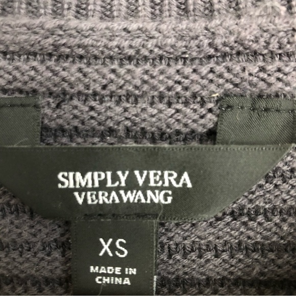 SIMPLY VERA Women’s Gray Knitted Sweater Tunic Dark Academia Size XS - Picture 4 of 9